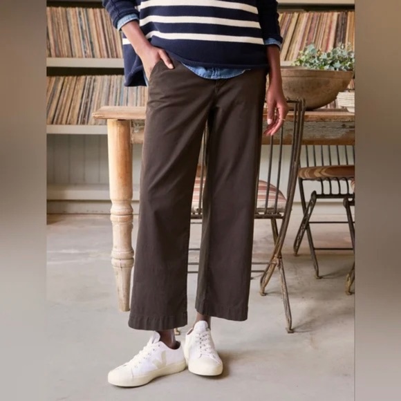 FRANK & EILEEN Westport The Italian Wide Leg Chinos in Irish Coffee - NWOT! - 4